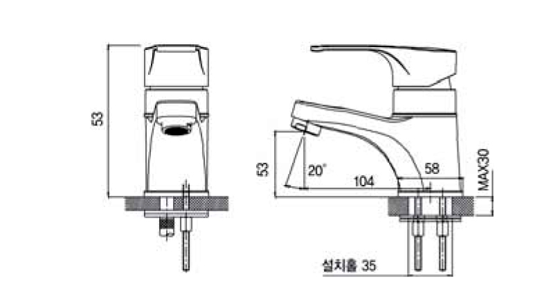 Vòi Lavabo nóng lạnh 1 lỗ AM 4001